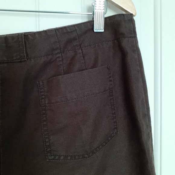 Ann Taylor Linen/Cotton Blend Cuff Shorts with Flap Pockets Brown Size 10 - Picture 6 of 11